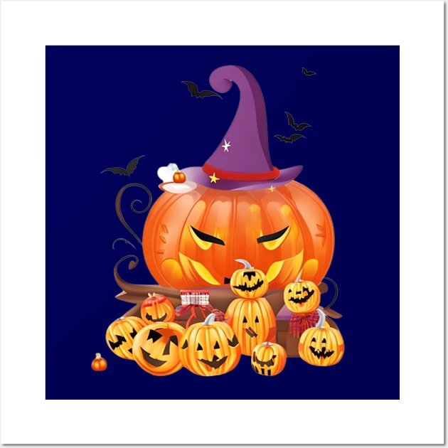 Funny Halloween Pumpkin Wall Art by halazidan